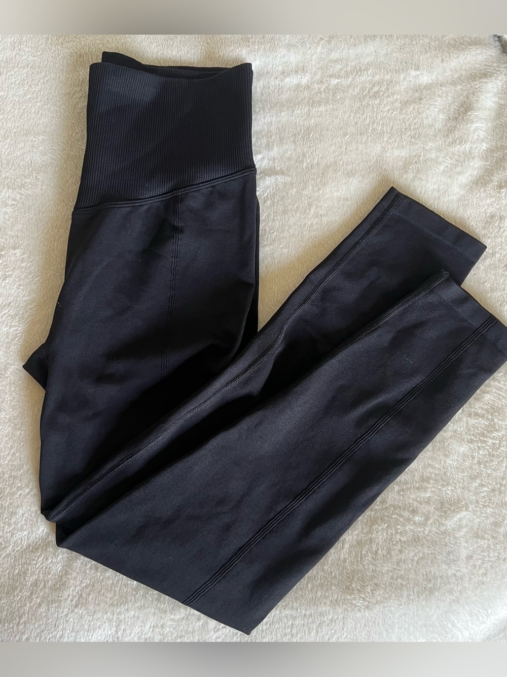 PINK Victoria's Secret Ribbed High-Waist Black Leggings compression